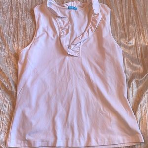 J McLaughlin white ruffle tank